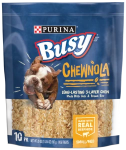 Image of a bag of Purina Busy Chewnola